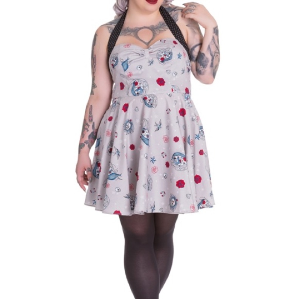 HELL BUNNY PLUS SIZE GOTHIC DAY OF THE DEAD UNICORN SKULL ZOEY MINI DRESS XL